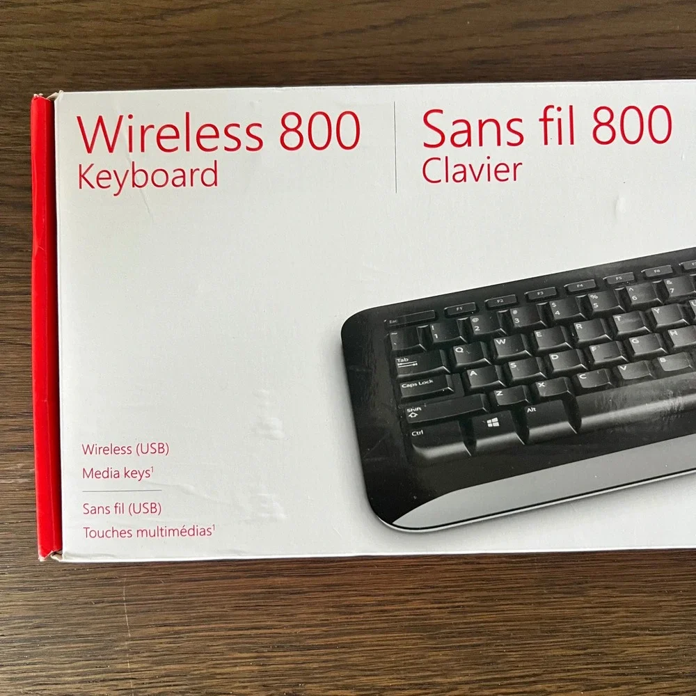 Microsoft Wireless 800 Keyboard Black USB Media Keys 2.4GHz 2VJ-00001 New SEALED